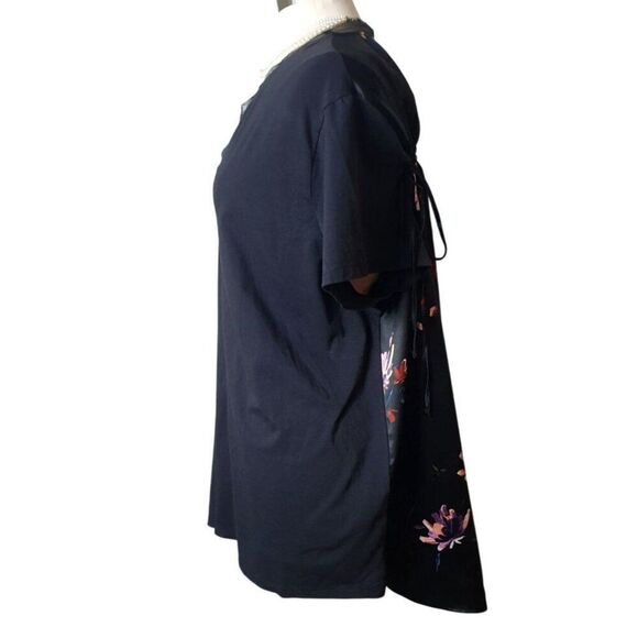 Ava&Viv Womens 4X Top V-Neck Black Floral Back Adj. Stretch Comfy Chic Fashion - Picture 5 of 8